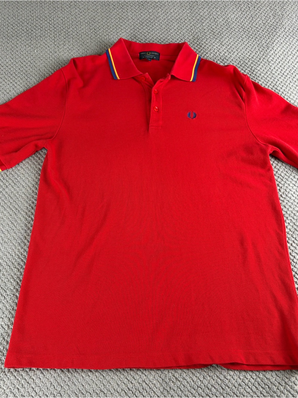 Fred Perry Red Polo with Contrast Stripe Collar